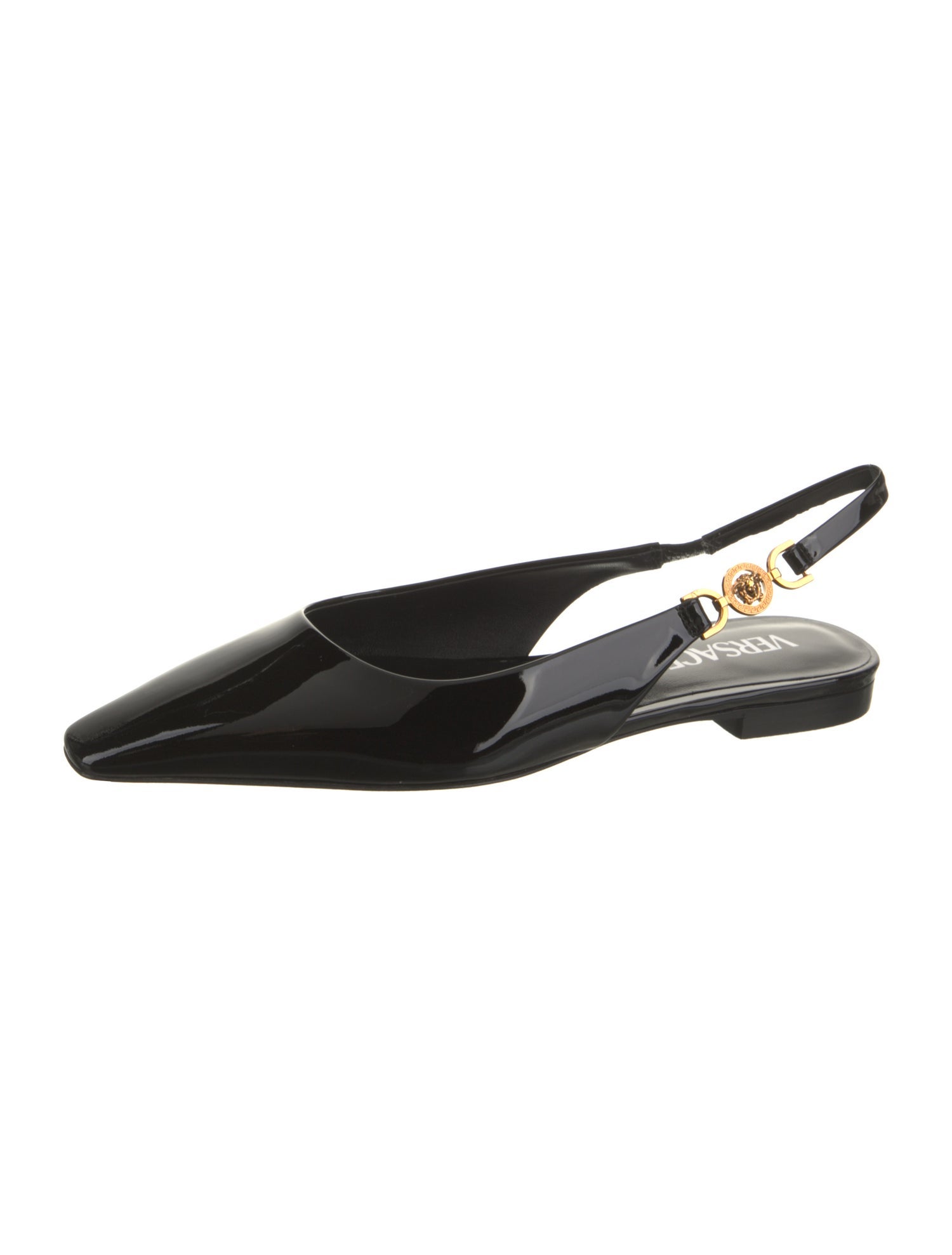 Versace Patent Leather Slingback Flats