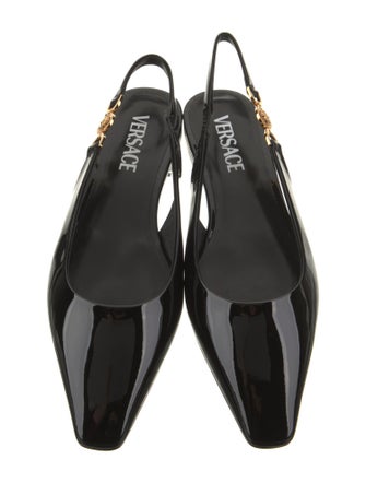 Versace Patent Leather Slingback Flats