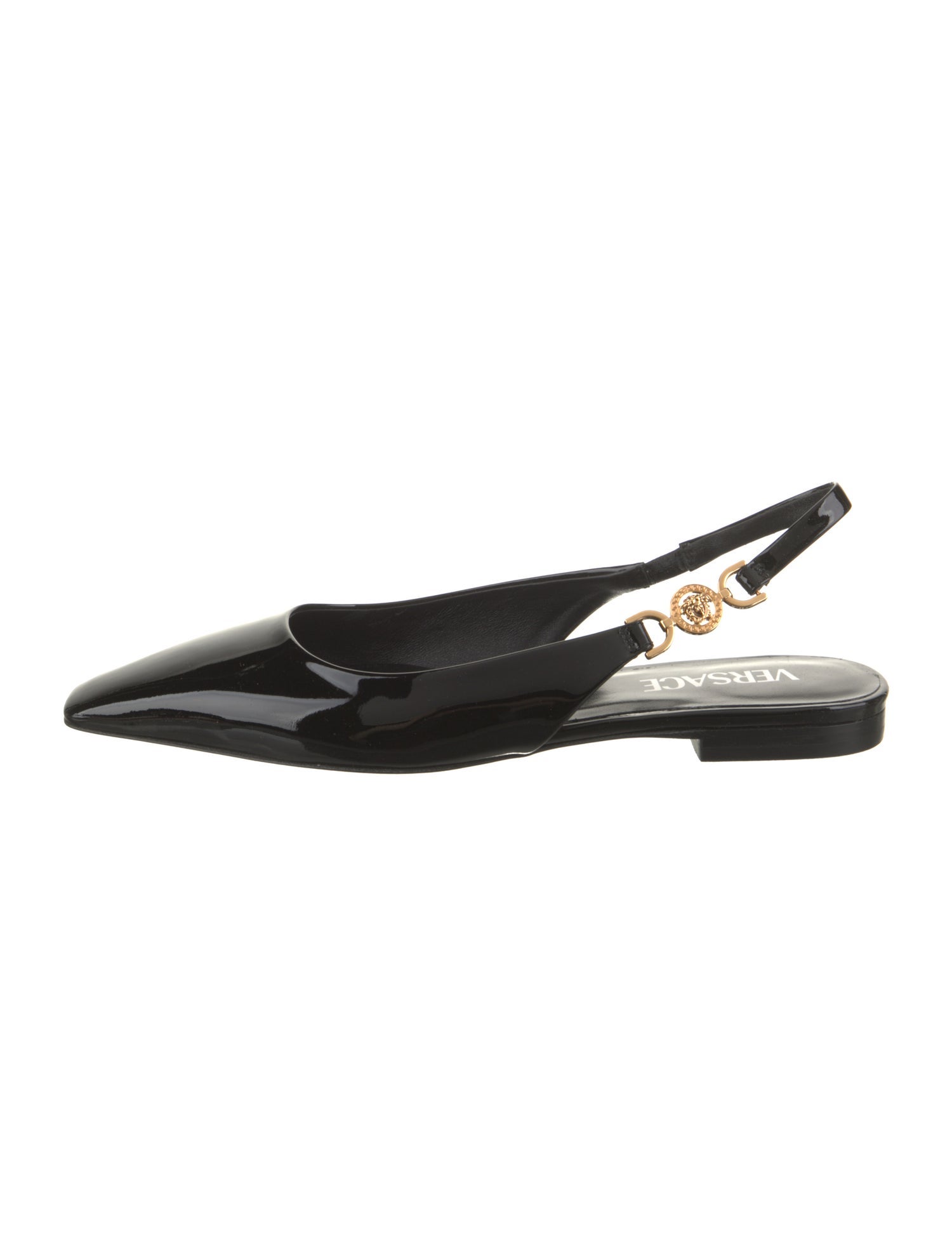 Versace Patent Leather Slingback Flats