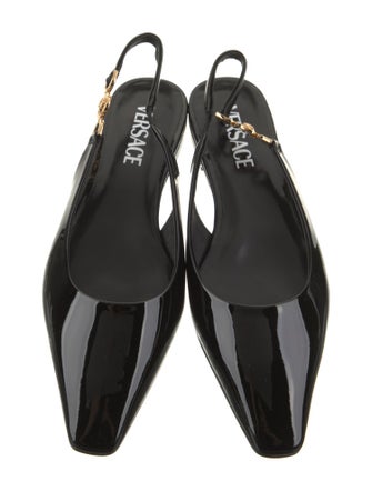Versace Patent Leather Slingback Flats