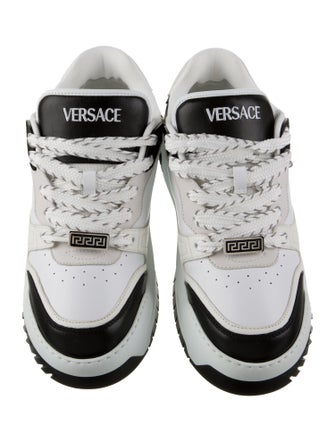 Versace Leather Colorblock Pattern Sneakers