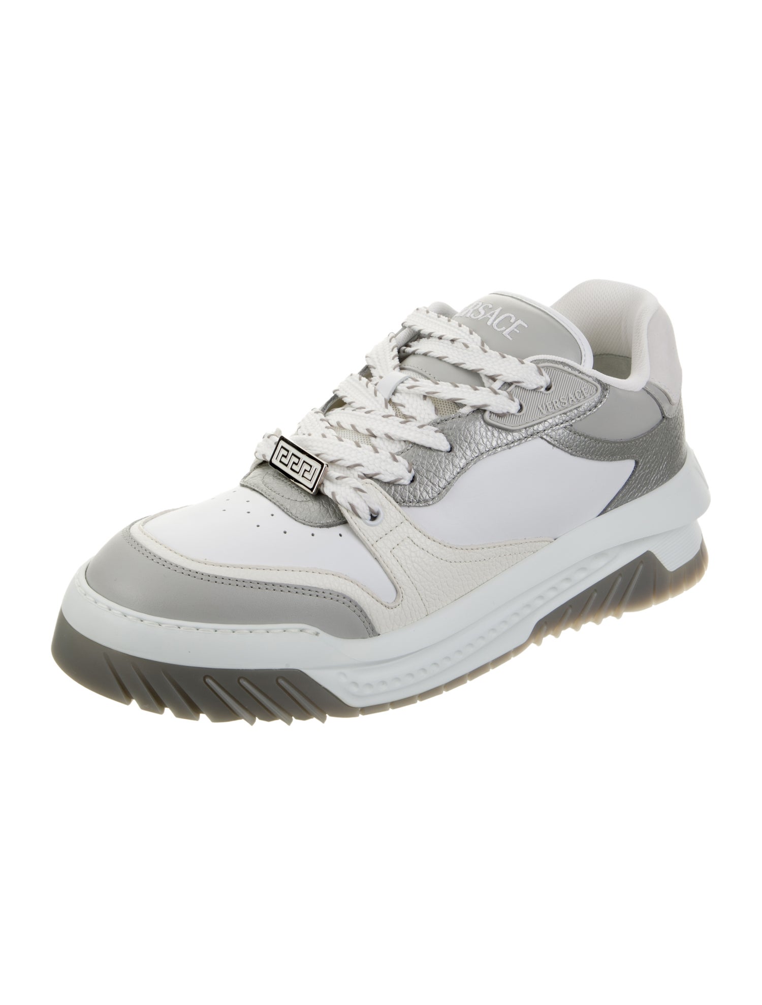 Versace Leather Colorblock Pattern Sneakers