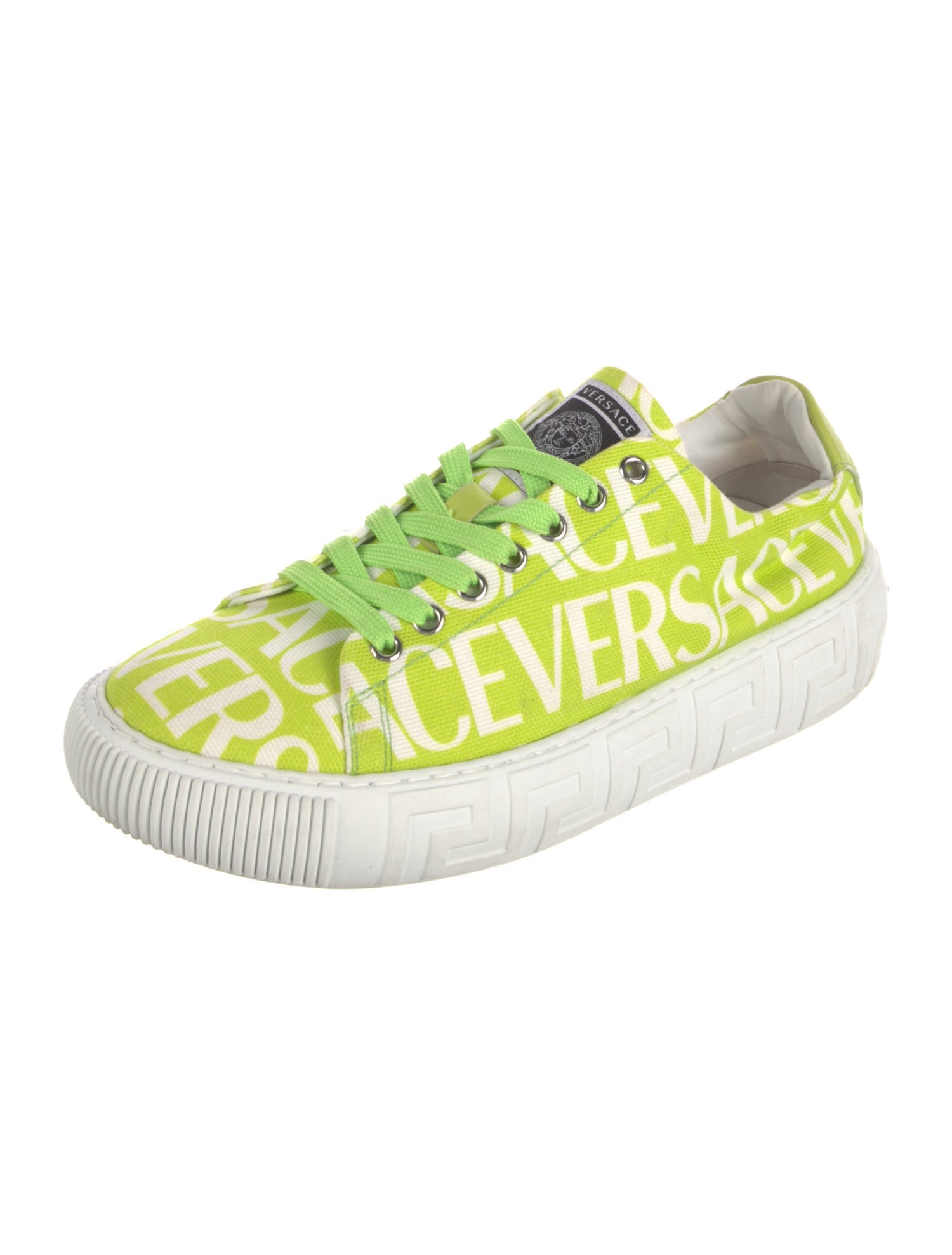 Versace Canvas Printed Athletic Sneakers
