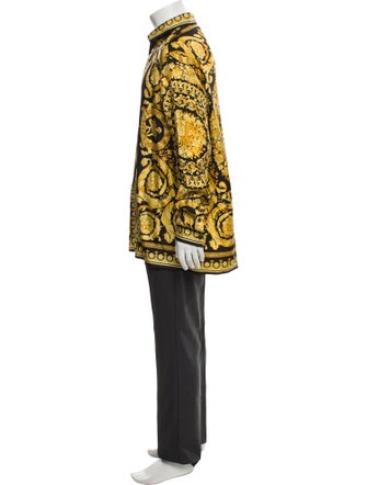 Versace Barocco Print Plaid Print Shirt