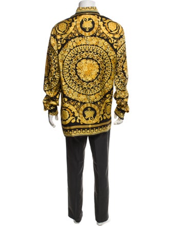 Versace Barocco Print Plaid Print Shirt