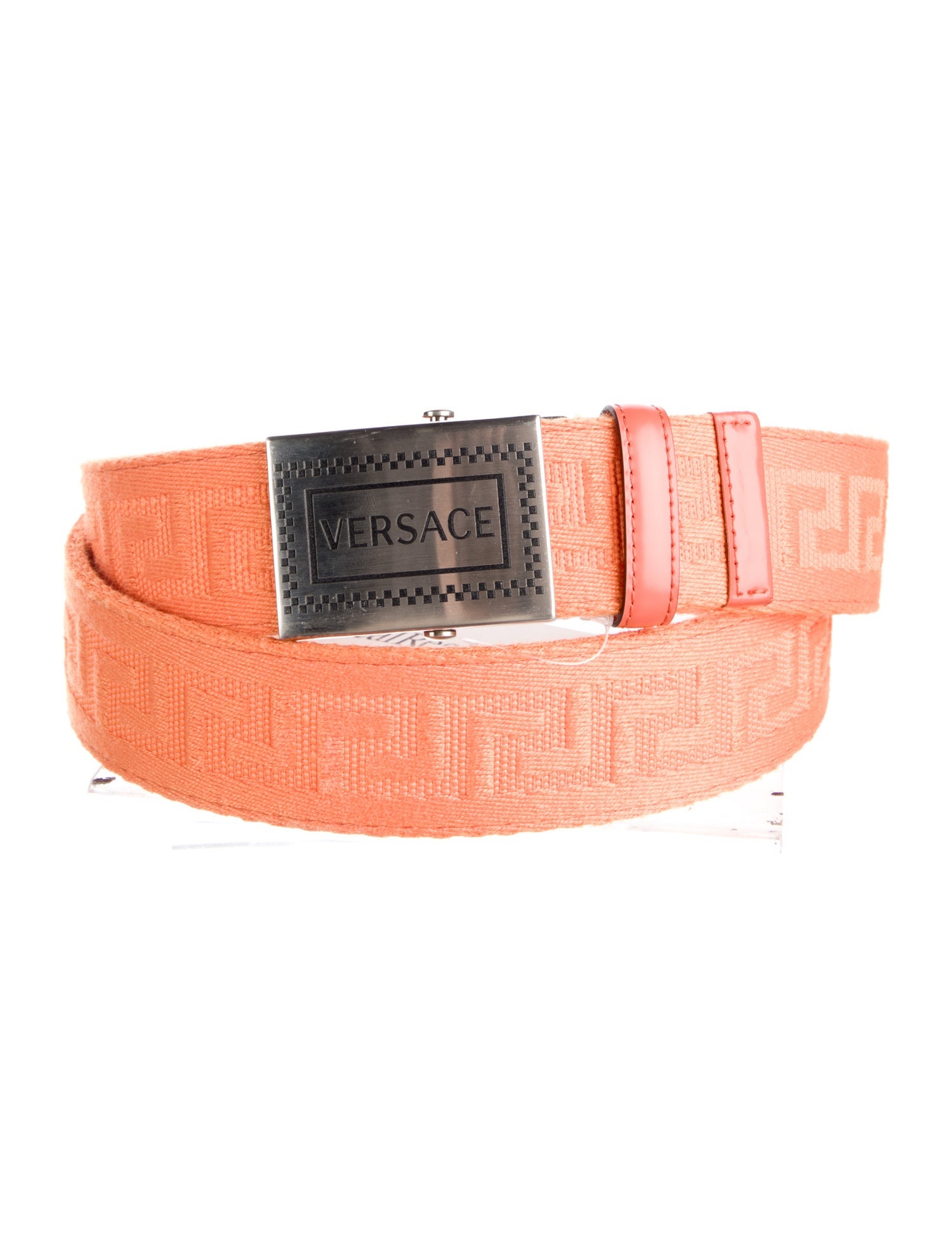 Versace Grecca Pattern Canvas Belt