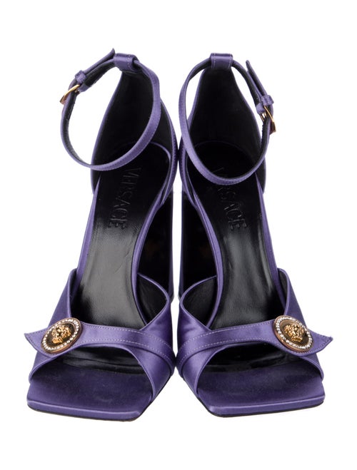 Versace Satin Crystal Embellishments Sandals