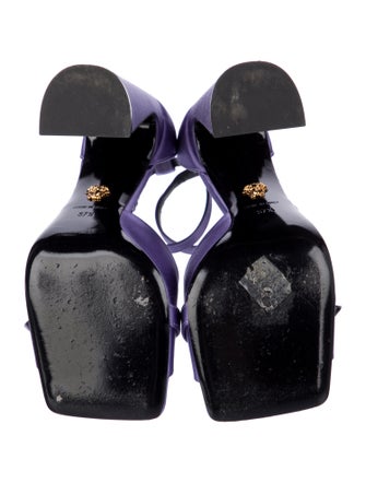 Versace Satin Crystal Embellishments Sandals