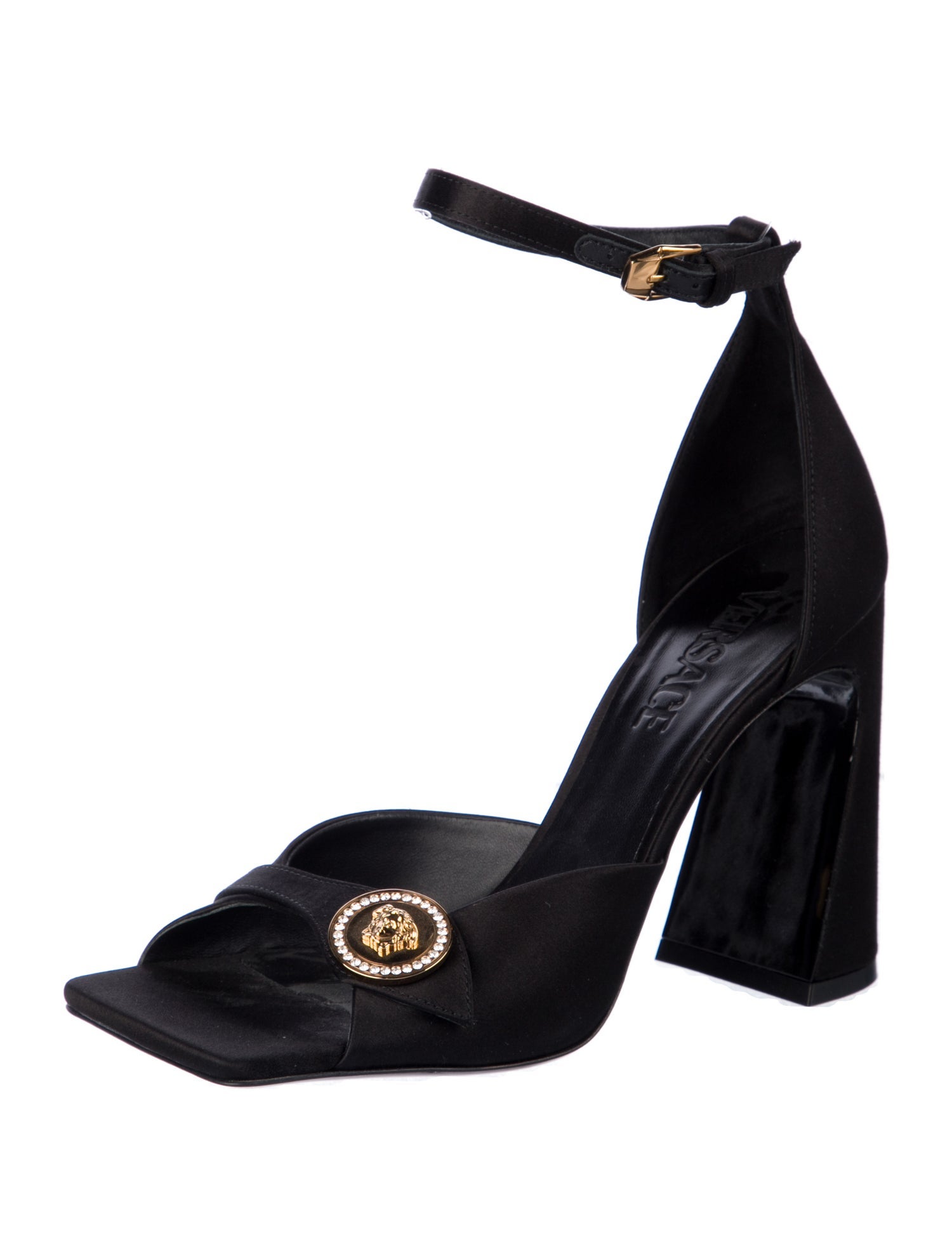 Versace Medusa Insignia Satin Sandals