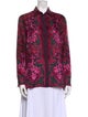 Versace Silk Floral Print Button-Up Top