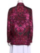 Versace Silk Floral Print Button-Up Top