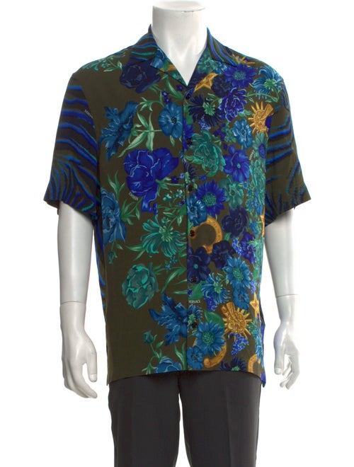 Versace Floral Print Short Sleeve Shirt