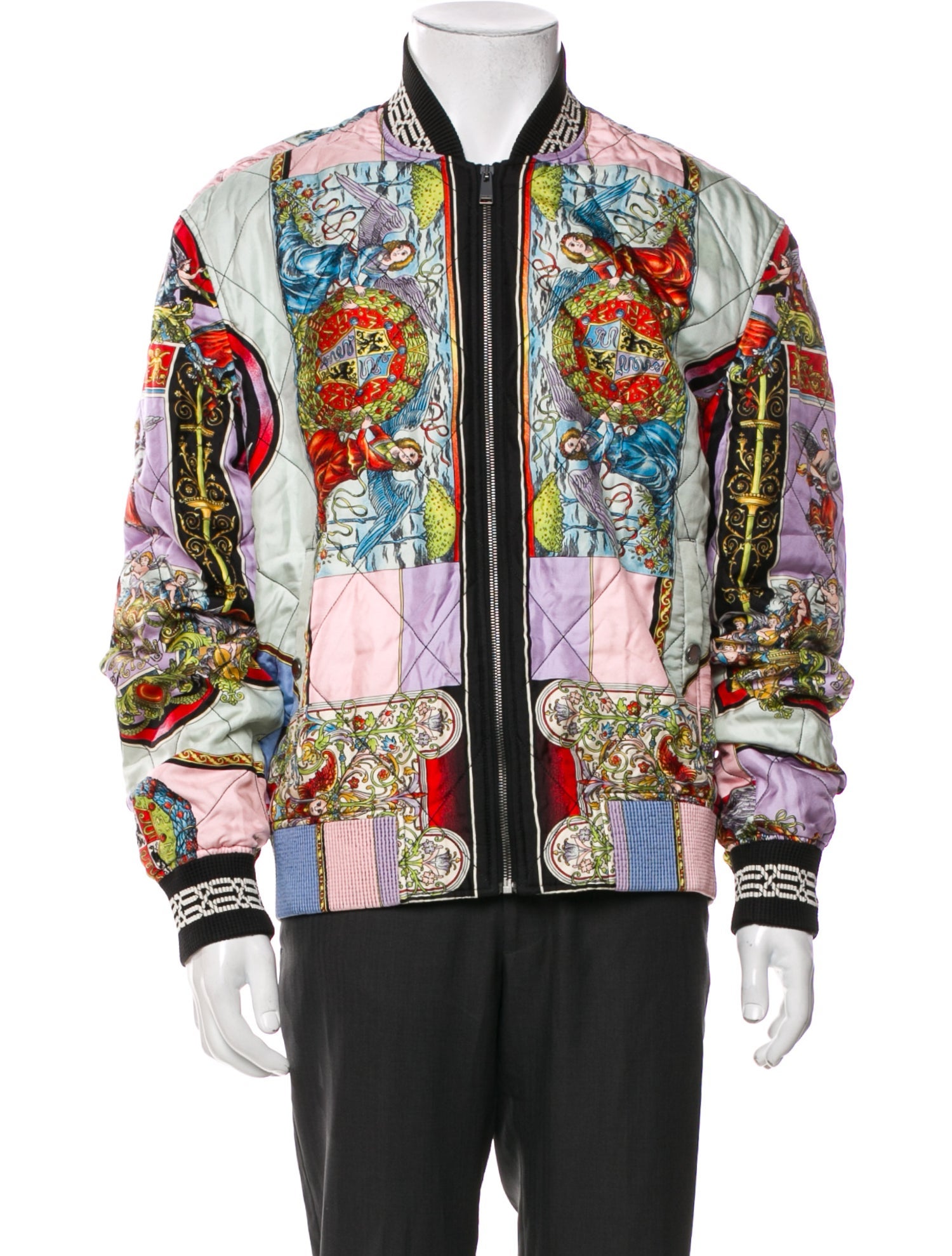 Versace Silk Printed Bomber Jacket