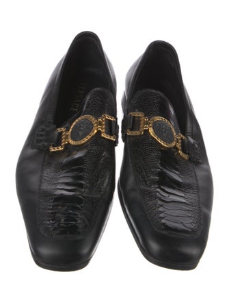 Versace Medusa Insignia Leather Dress Loafers