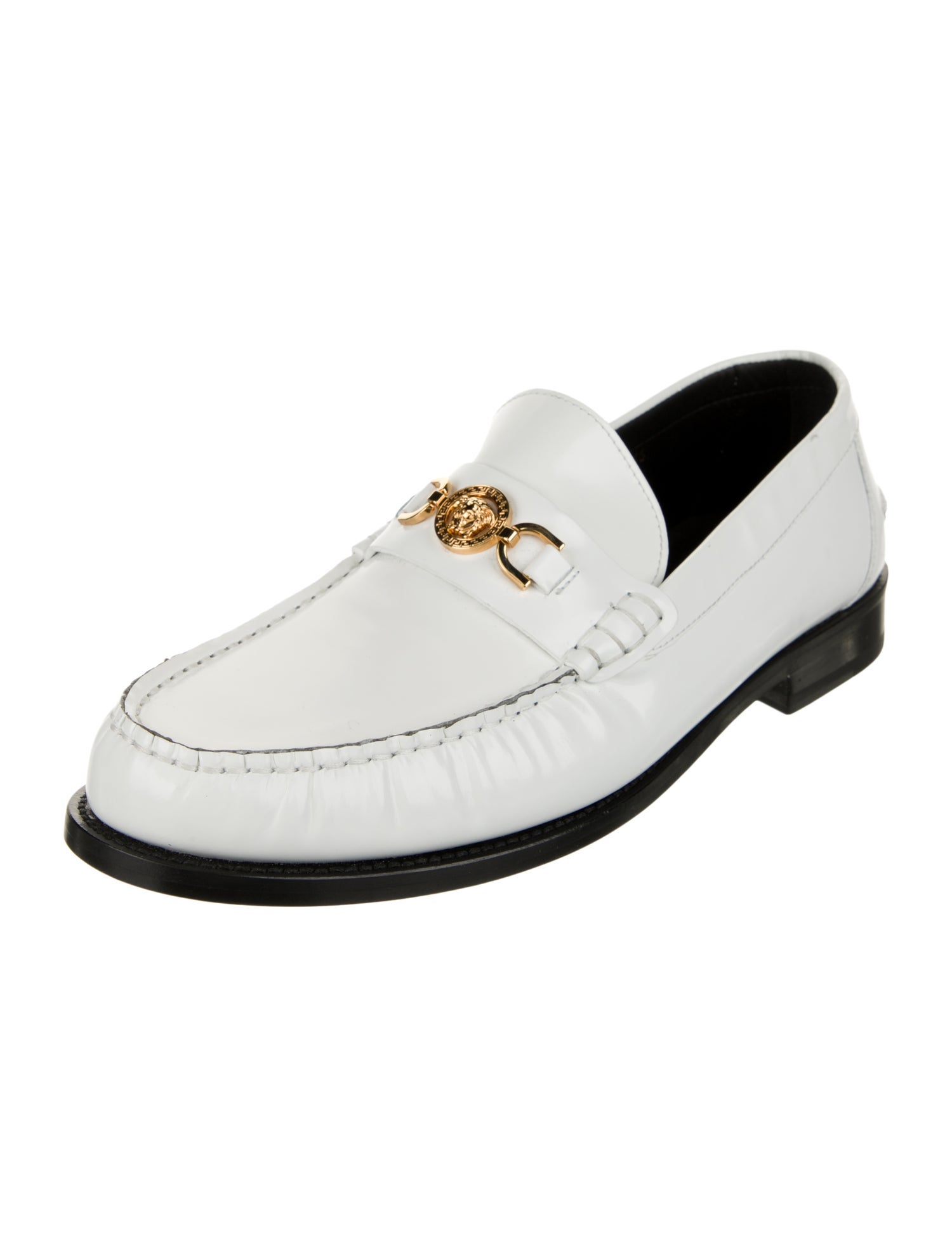 Versace Medusa Insignia Leather Dress Loafers