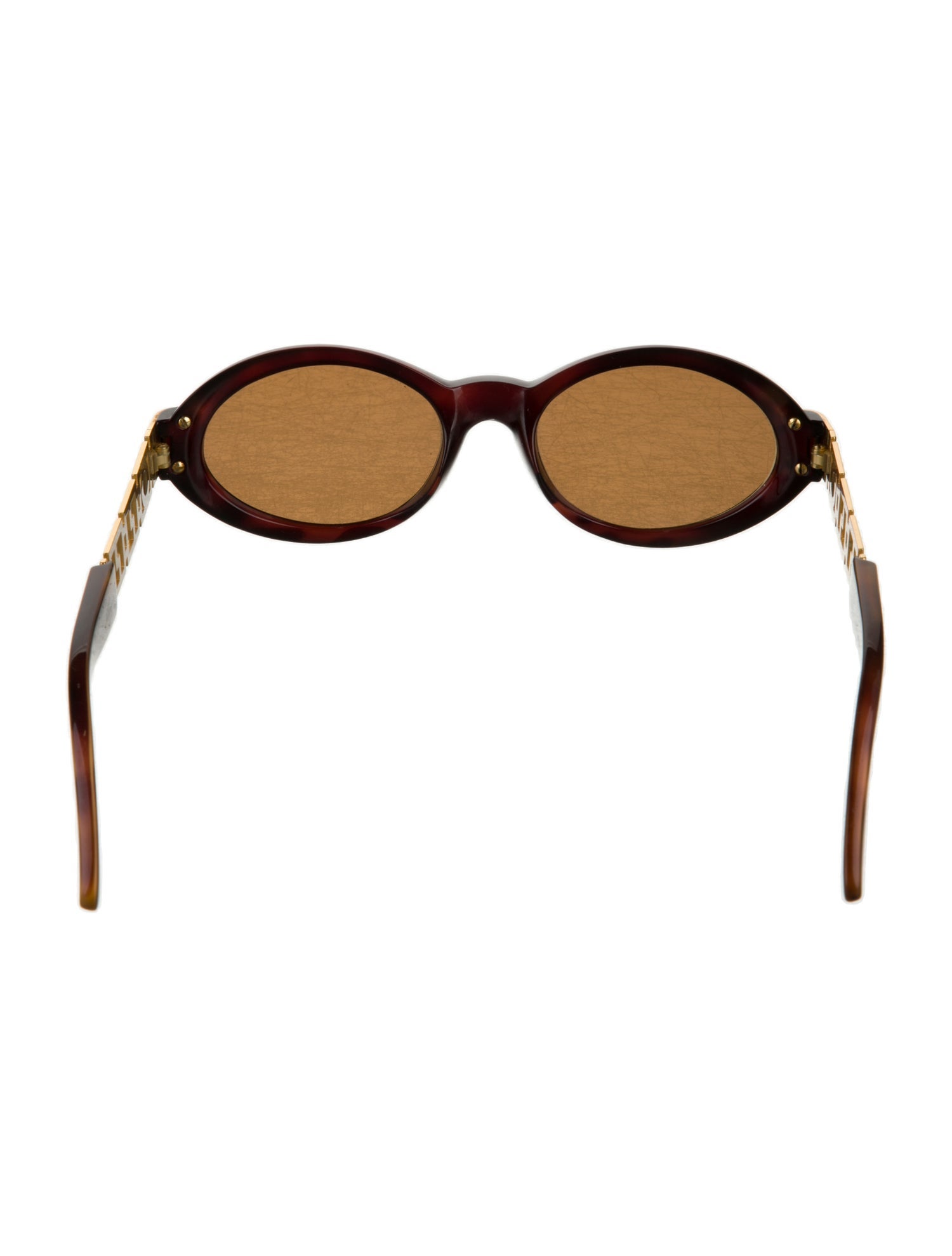 Versace Grecca Pattern Round Sunglasses