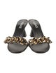 Versace Leather Chain-Link Accents Slides