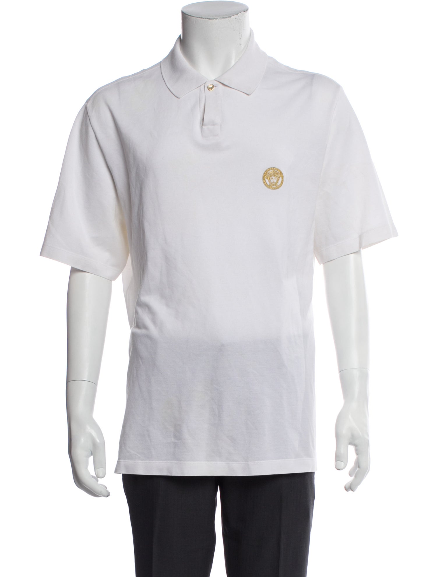 Versace Graphic Print Crew Neck Polo Shirt