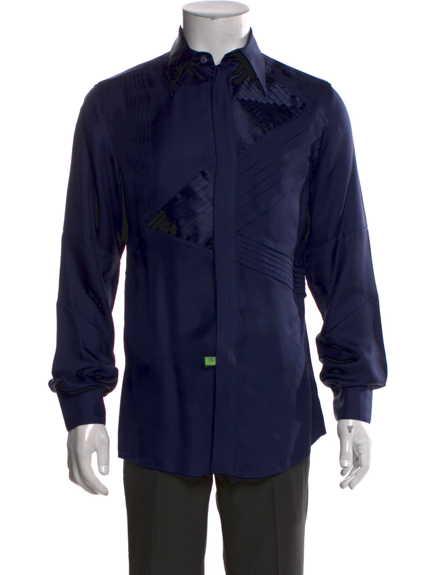 Versace Silk Long Sleeve Tuxedo Shirt