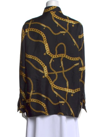 Versace Silk Printed Button-Up Top