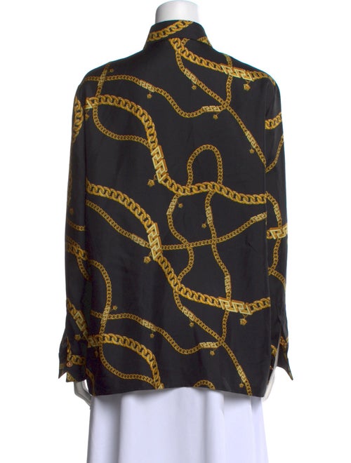 Versace Silk Printed Button-Up Top