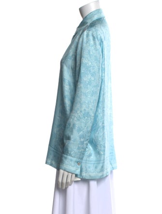 Versace Silk Printed Button-Up Top
