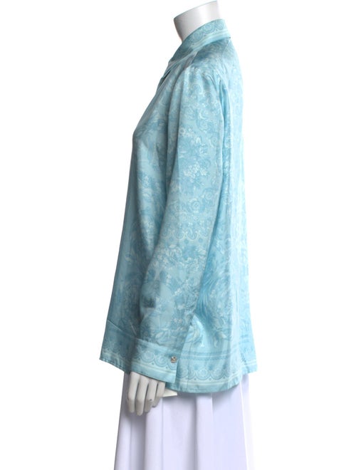 Versace Silk Printed Button-Up Top