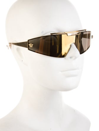 Versace Shield Mirrored Sunglasses