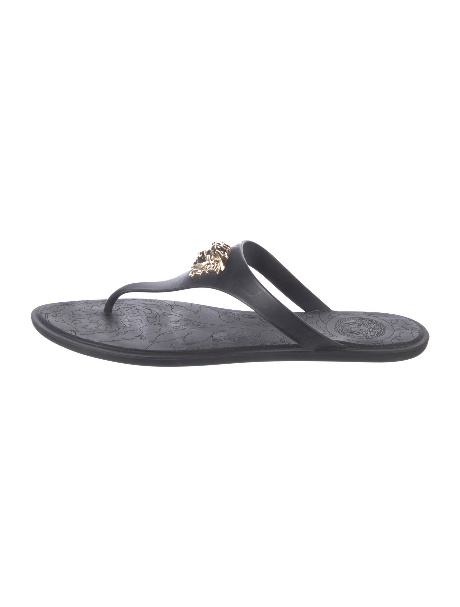 Versace Rubber T-Strap Sandals