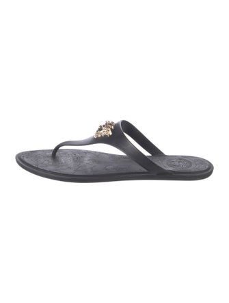 Versace Rubber T-Strap Sandals