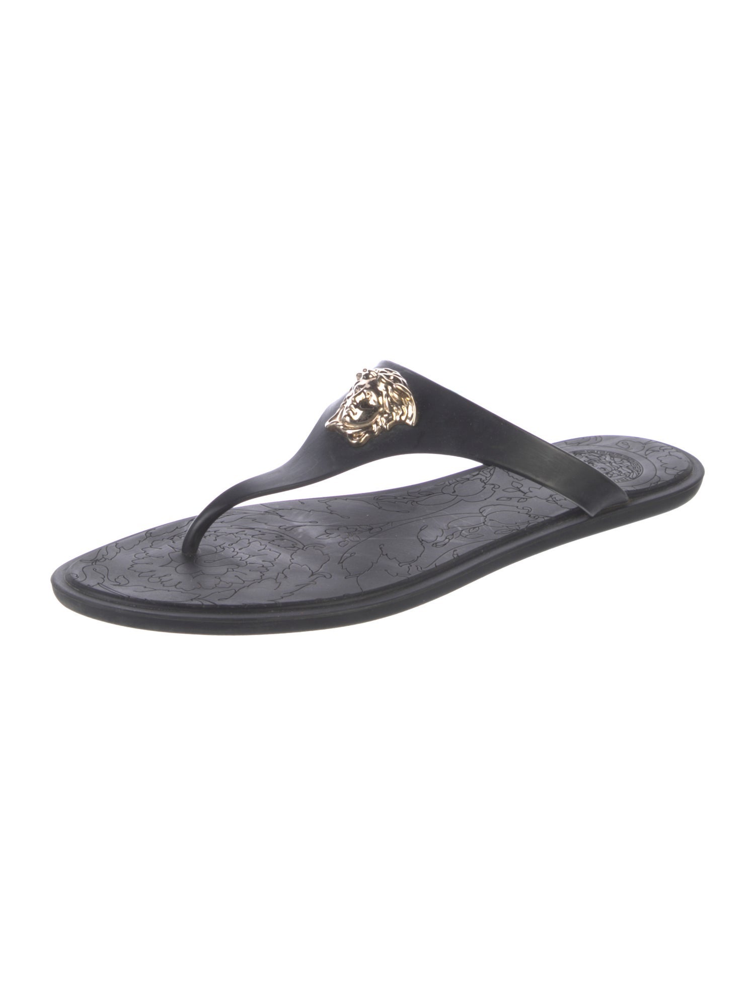 Versace Rubber T-Strap Sandals
