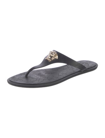 Versace Rubber T-Strap Sandals