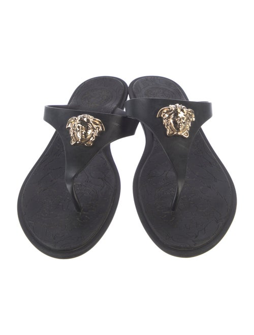 Versace Rubber T-Strap Sandals