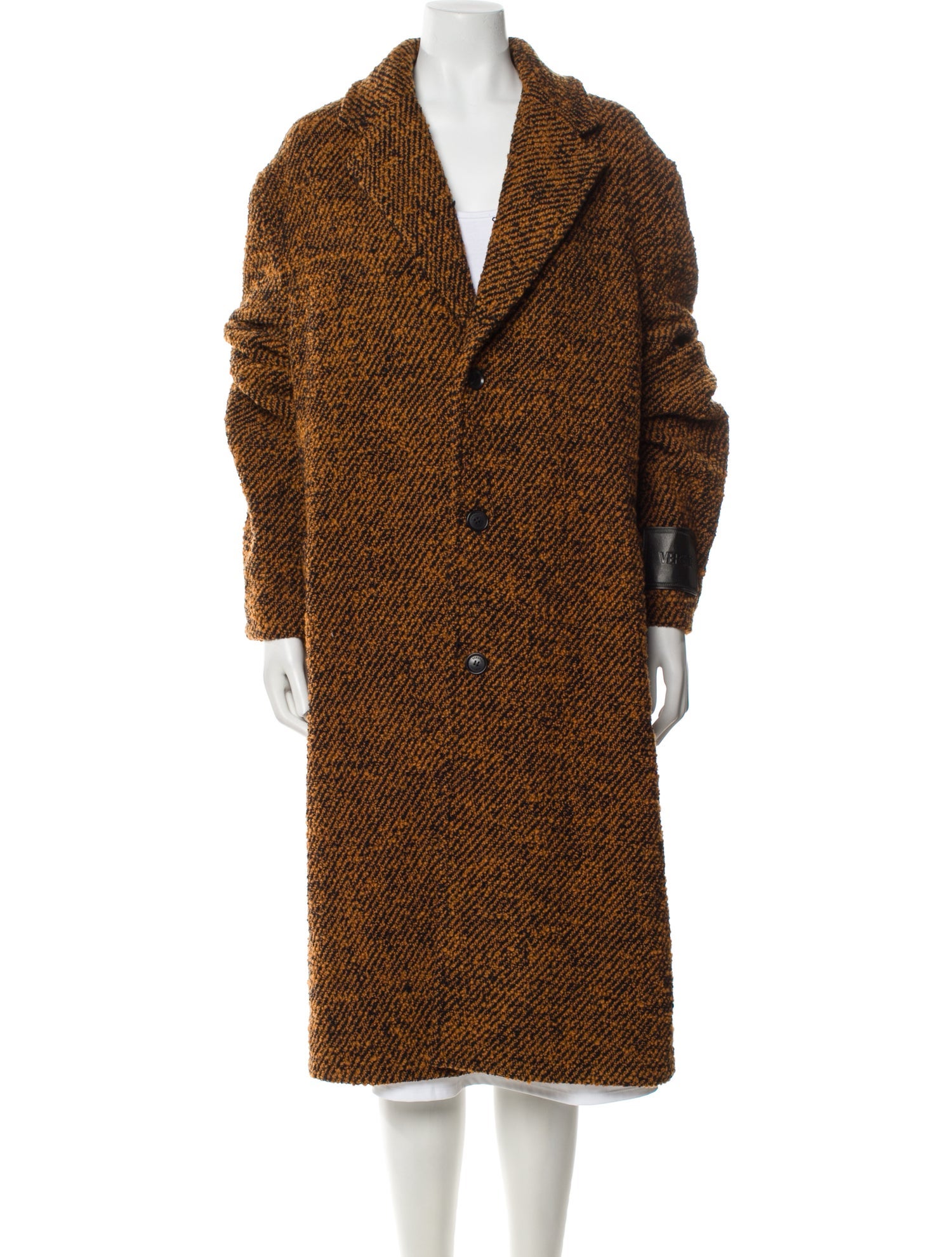 Versace Virgin Wool Tweed Pattern Faux Fur Coat w/ Tags