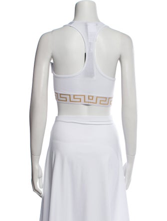 Versace Graphic Print Square Neckline Crop Top
