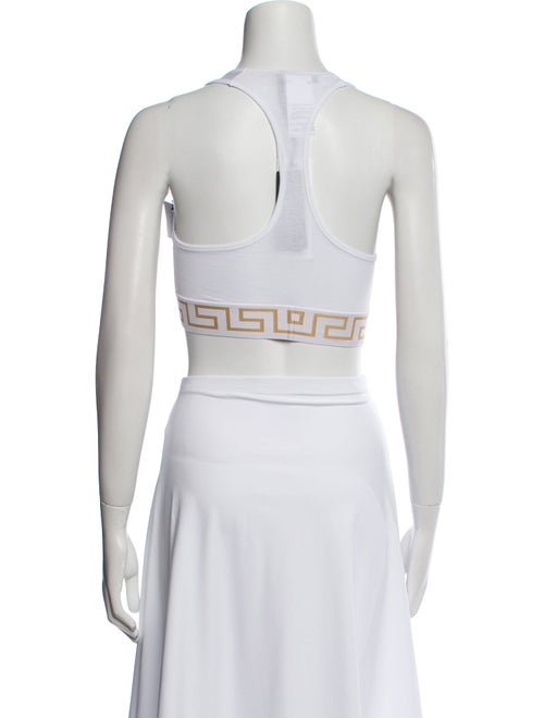 Versace Graphic Print Square Neckline Crop Top