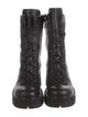 Versace Leather Printed Combat Boots