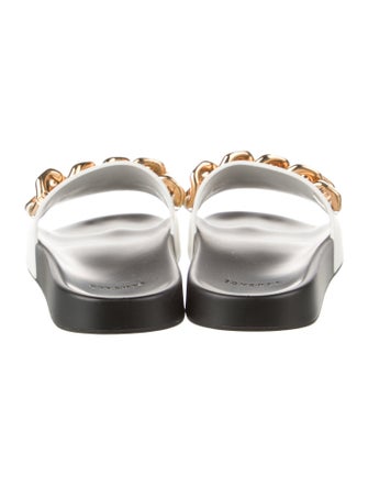 Versace Leather Colorblock Pattern Slides