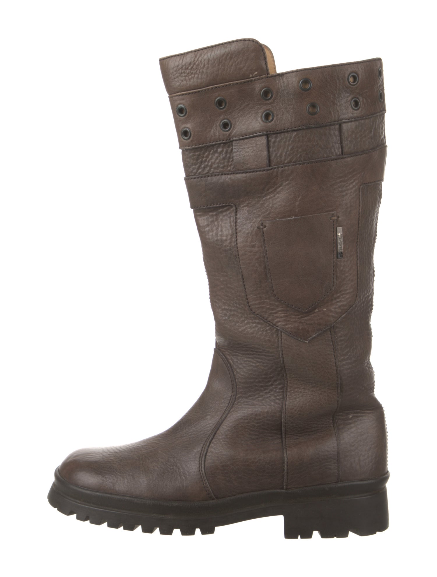 Versace Vintage Leather Moto Boots