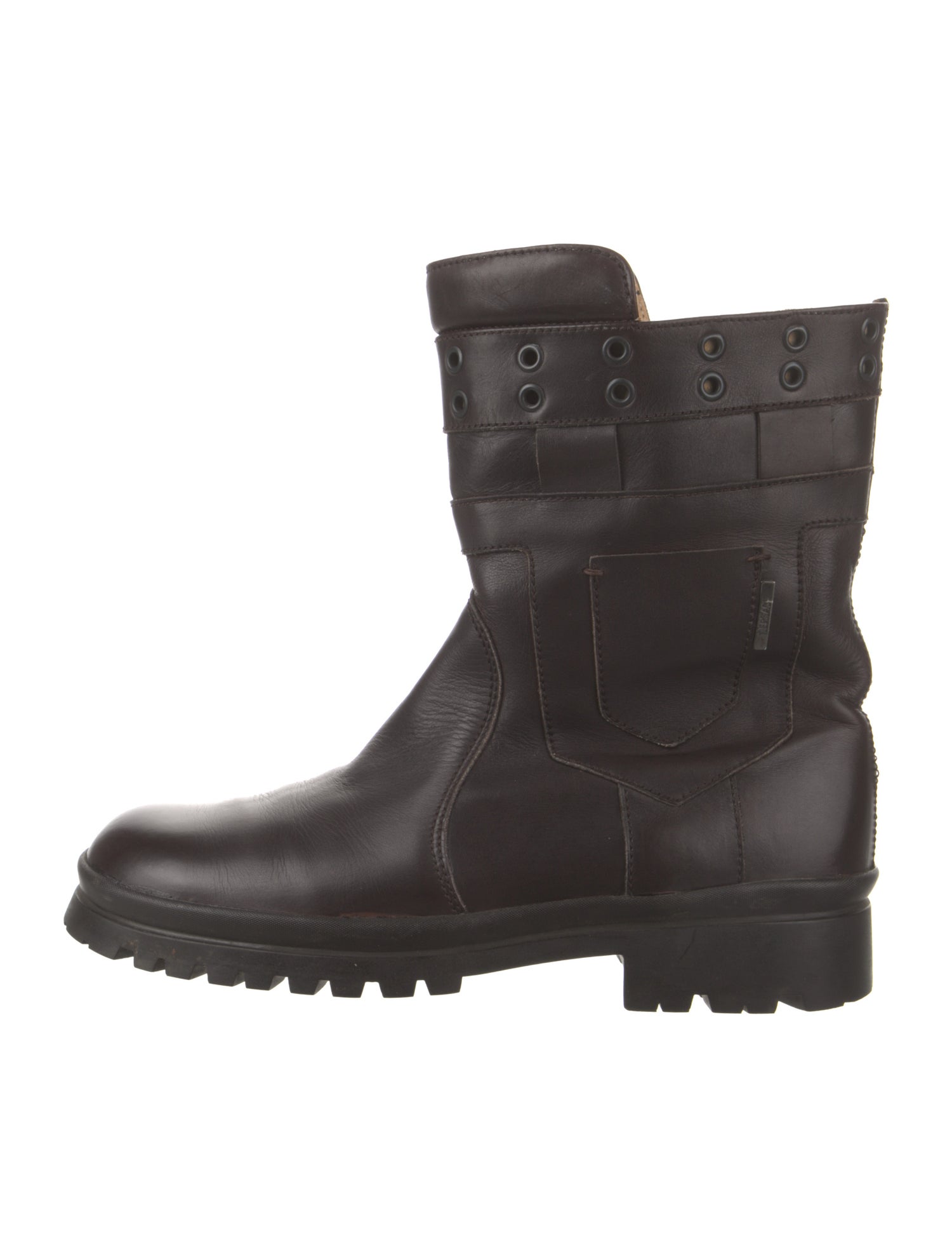 Versace Vintage Leather Combat Boots