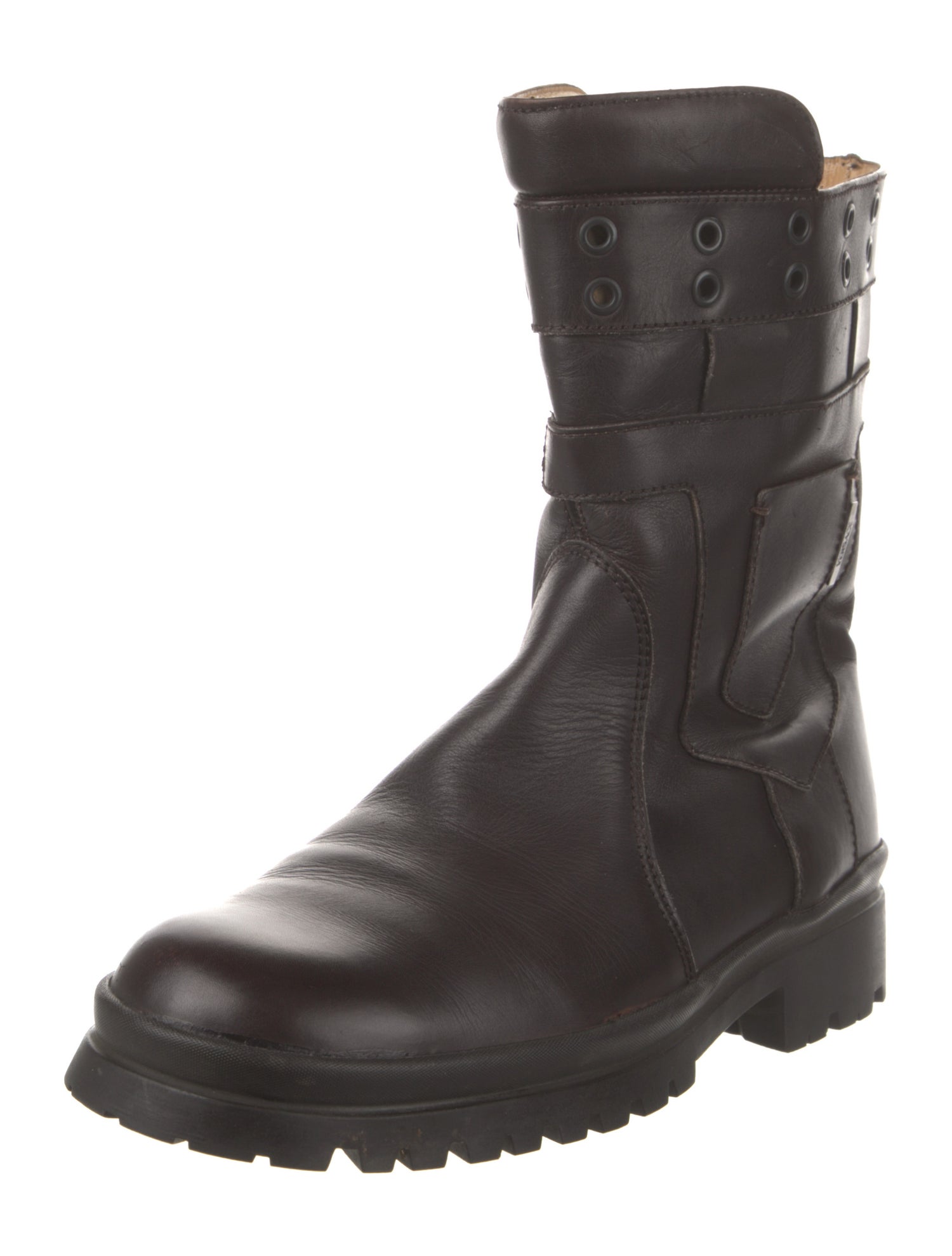 Versace Vintage Leather Combat Boots