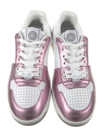 Versace Leather Colorblock Pattern Sneakers