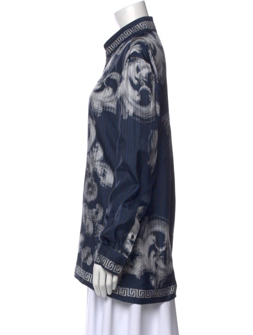 Versace Silk Printed Button-Up Top