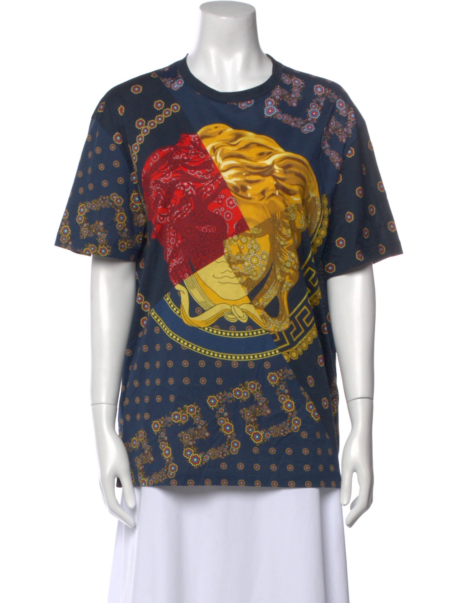 Versace Printed Crew Neck T-Shirt