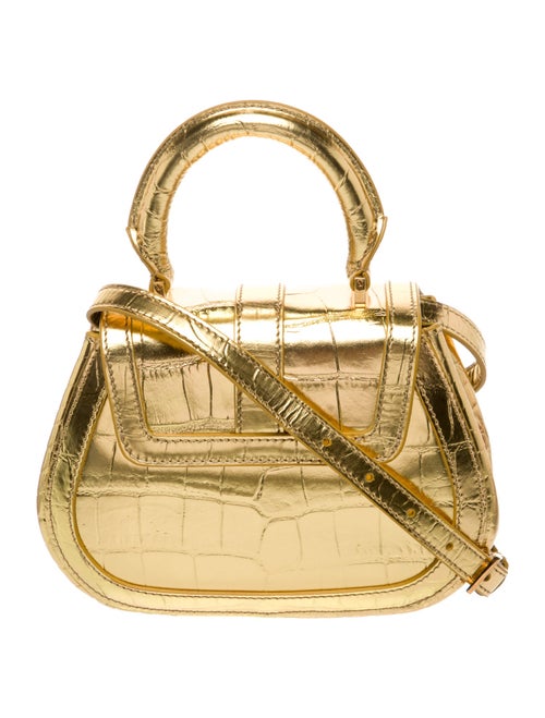 Versace Embossed Leather Top Handle Bag