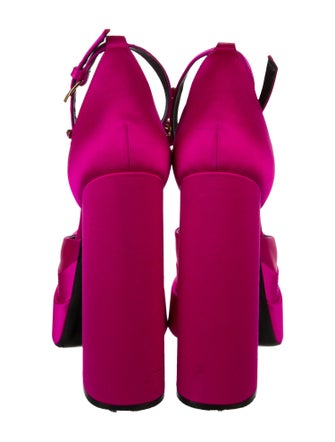 Versace Satin Crystal Embellishments D'Orsay Pumps