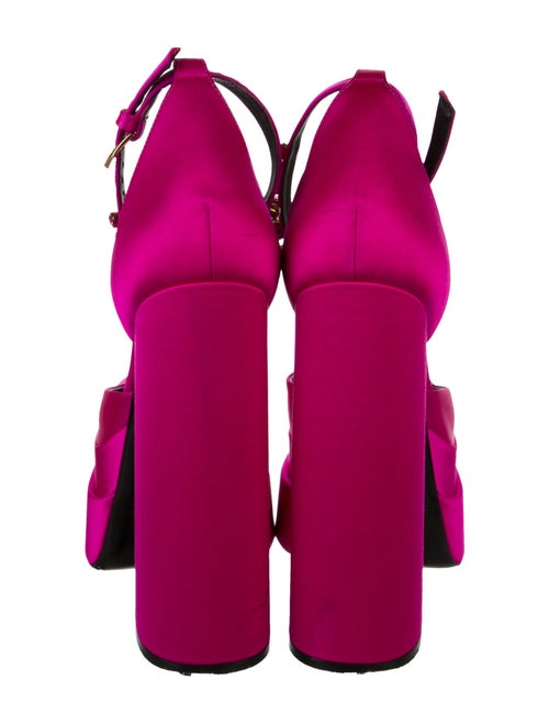 Versace Satin Crystal Embellishments D'Orsay Pumps