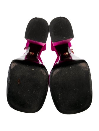 Versace Satin Crystal Embellishments D'Orsay Pumps