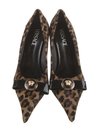 Versace Ponyhair Animal Print Pumps