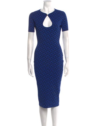 Versace Striped Midi Length Dress